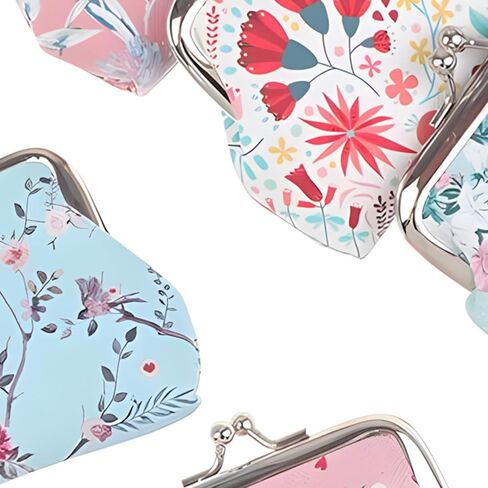 Fashion Flowers Ladies Iron Buckle Coin Bag Key Bag Iron Buckle Bag Coin Purse Storage Bag in Saudi Arabia