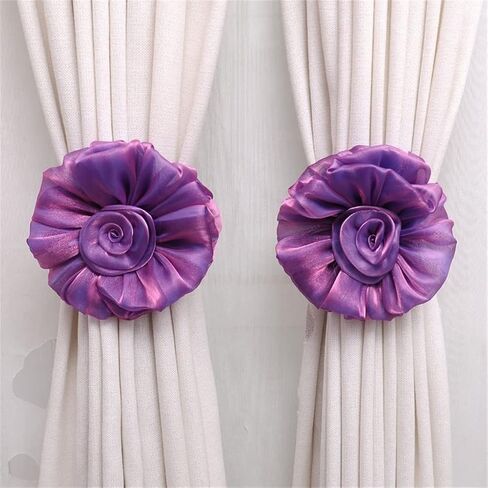 FMURY Room Button Frame Curtain Tie Rose Tie Rack Decor(Gray) in Saudi Arabia