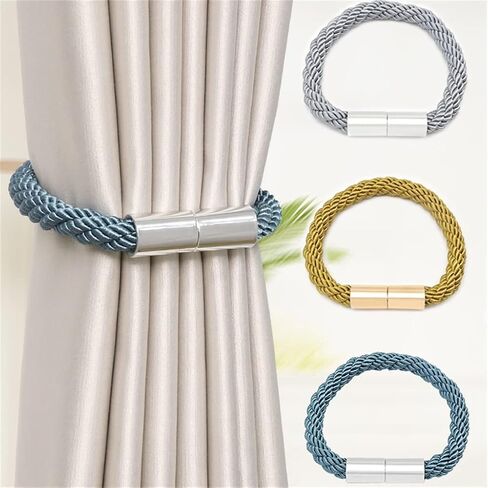 FMURY Curtain Tie Creative Curtain Accessories Rope Tie Magnetic Curtain Buckle(Black) in Saudi Arabia