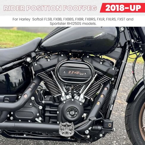 أوتاد قدم أمامية M8 Softail متوافقة مع Harley Davidson 2018-2025 FXST FXBB FXLR FXLRS FXLRST FLSB FXBR FXBRS RH1250S Street Bob Low Rider LowRider Breakout Rider's Footrest Pedal in Saudi Arabia