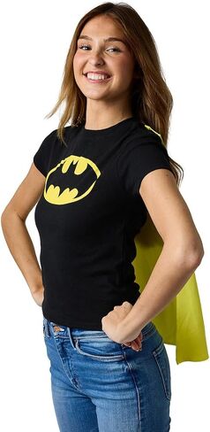 تي شيرت بغطاء للرأس بأكمام قصيرة ورقبة دائرية باللون الأسود من DC Comics Batman Junior in Saudi Arabia