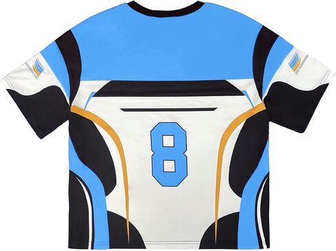 المرأة جيرسي قمصان الرسم كتلة اللون سباق تي شيرت قصير الأكمام Crewneck Preppy المحملة القمم خمر Y2K الملابس in Saudi Arabia