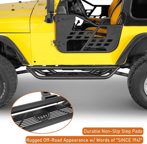 Hooke Road TJ Side Step Bars Rocker Guards لـ 1997-2006 Jeep Wrangler TJ (باستثناء غير محدود)، لوح الجري الأنبوبي Rock Sliders in Saudi Arabia