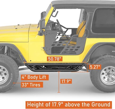 Hooke Road TJ Side Step Bars Rocker Guards لـ 1997-2006 Jeep Wrangler TJ (باستثناء غير محدود)، لوح الجري الأنبوبي Rock Sliders in Saudi Arabia