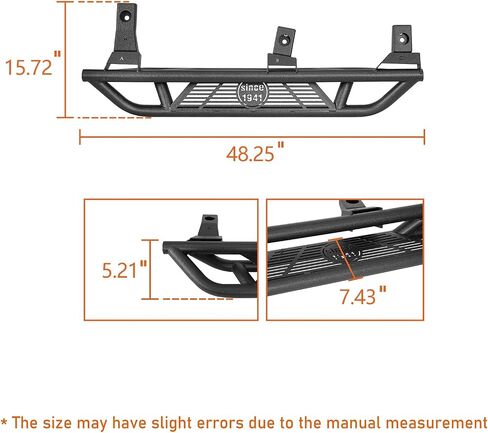 Hooke Road TJ Side Step Bars Rocker Guards لـ 1997-2006 Jeep Wrangler TJ (باستثناء غير محدود)، لوح الجري الأنبوبي Rock Sliders in Saudi Arabia