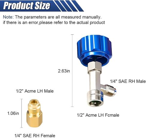 R134a Self-Sealing Can Tap, Refrigerant Can Opener with Tank Adapter for 1/4" and 1/2" AC Charging Hoses, Universal Car A/C Recharge Tool for Refilling Air Conditioning System (R134a) in Saudi Arabia