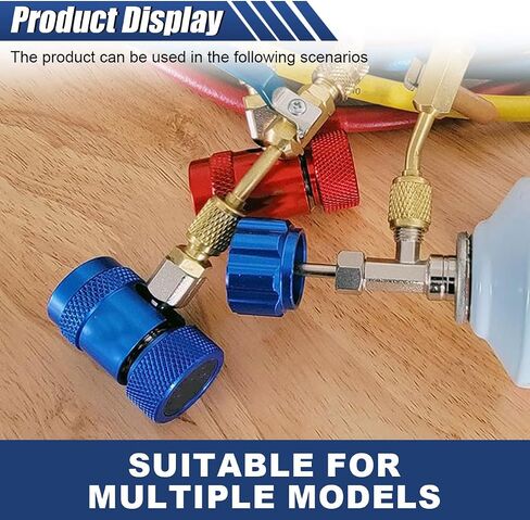 R134a Self-Sealing Can Tap, Refrigerant Can Opener with Tank Adapter for 1/4" and 1/2" AC Charging Hoses, Universal Car A/C Recharge Tool for Refilling Air Conditioning System (R134a) in Saudi Arabia