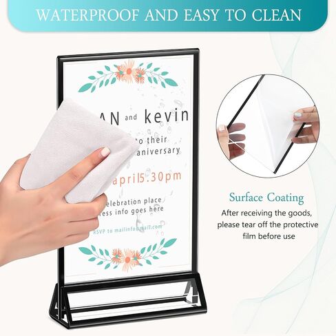 Zonon 6 Pack 8.5 x 11 Inch Clear Acrylic Sign Holder with Borders and Vertical Stand, Double Sided Table Menu Holders Picture Frames for Restaurant Signs, Valentine's Day Party Table Numbers in Saudi Arabia