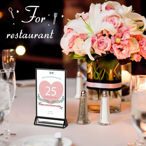 Zonon 6 Pack 8.5 x 11 Inch Clear Acrylic Sign Holder with Borders and Vertical Stand, Double Sided Table Menu Holders Picture Frames for Restaurant Signs, Valentine's Day Party Table Numbers in Saudi Arabia