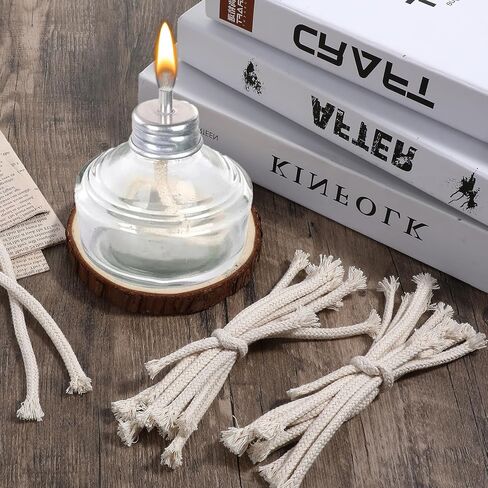 20 قطعة فتائل مصباح زيت مستديرة 1/4 بوصة، فتائل قطنية لمصابيح الزيت، فتيل الشعلة المضفرة، بديل لمصباح الشمعة، موقد شموع فانوس الكيروسين in Kuwait