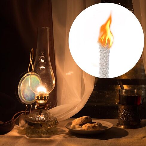 20 قطعة فتائل مصباح زيت مستديرة 1/4 بوصة، فتائل قطنية لمصابيح الزيت، فتيل الشعلة المضفرة، بديل لمصباح الشمعة، موقد شموع فانوس الكيروسين in Kuwait