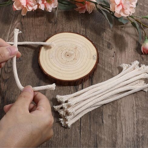 20 قطعة فتائل مصباح زيت مستديرة 1/4 بوصة، فتائل قطنية لمصابيح الزيت، فتيل الشعلة المضفرة، بديل لمصباح الشمعة، موقد شموع فانوس الكيروسين in Kuwait