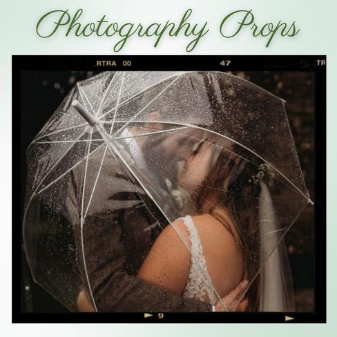 Wedding Clear Bubble Umbrella Bulk 46 Inch Large Dome Rain Windproof Stick Umbrellas for Weddings Prom Graduation and Outdoor Events(White) in Saudi Arabia
