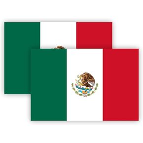 Mexican Flag Car Sticker 2-Pack 4"x6" - Mexico Glossy Vinyl Decal with Eagle Emblem | UV Resistant Automotive Bumper Sticker for Truck/SUV/Vocho Classic Cars in Saudi Arabia