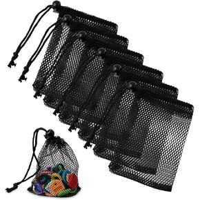 6Pcs Small Mesh Drawstring Bags - 6'' x 4'' Breathable Nylon Storage Bags for Travel, Underwear, Toys - Portable Organizer Pouches W/Toggle Closure for Gym, Camping, Laundry - Multi-Use in Kuwait