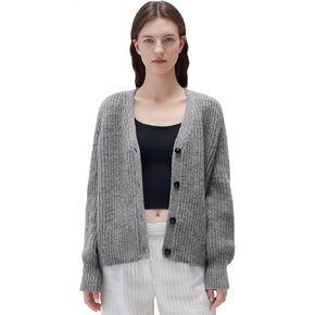 SUUKSESS Women Long Sleeve Button Down Short Cardigan 2025 Fall Loose Open Front Knit Sweater in Saudi Arabia