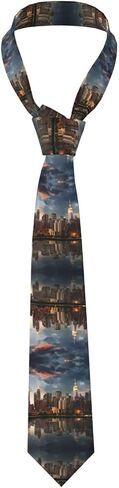 The New York City skyline Prints Men's Skinny Tie Necktie, Formal Necktie Great for Weddings, Groom, Groomsmen, Missions, Dances, Gifts. in Saudi Arabia