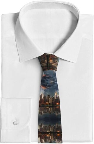 The New York City skyline Prints Men's Skinny Tie Necktie, Formal Necktie Great for Weddings, Groom, Groomsmen, Missions, Dances, Gifts. in Saudi Arabia