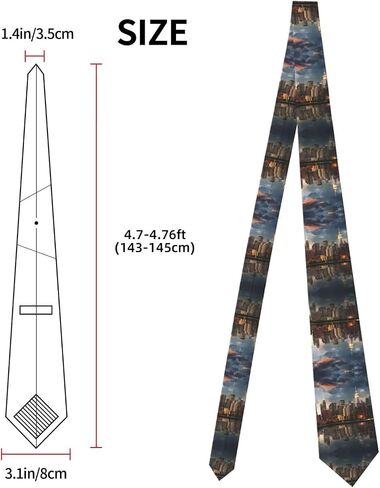 The New York City skyline Prints Men's Skinny Tie Necktie, Formal Necktie Great for Weddings, Groom, Groomsmen, Missions, Dances, Gifts. in Saudi Arabia