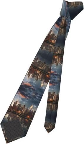 The New York City skyline Prints Men's Skinny Tie Necktie, Formal Necktie Great for Weddings, Groom, Groomsmen, Missions, Dances, Gifts. in Saudi Arabia
