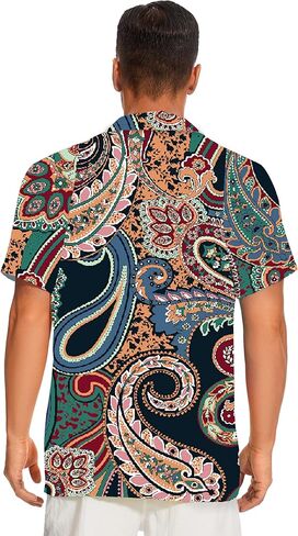 Demoking Vintage Shirts for Men Tie Dye Hippie Funny Hawaiian Shirt Button Down Shirts in Kuwait