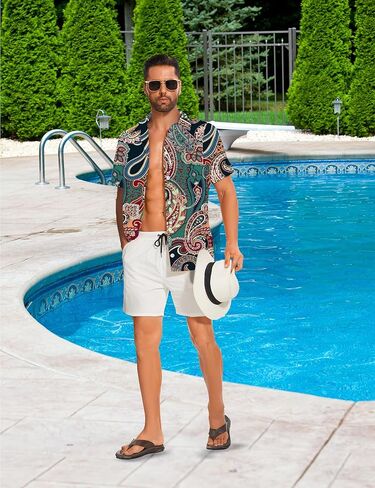 Demoking Vintage Shirts for Men Tie Dye Hippie Funny Hawaiian Shirt Button Down Shirts in Kuwait