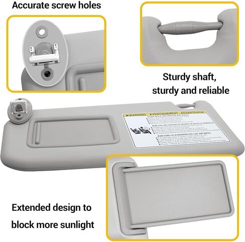 Driver Side Sun Visor Fit for Toyota RAV4 2014 2015 2016 2017 2018 Replace 74320-42595 Front Left | Sun Protection Shade | Makeup Mirror | Gray ﻿ in Saudi Arabia