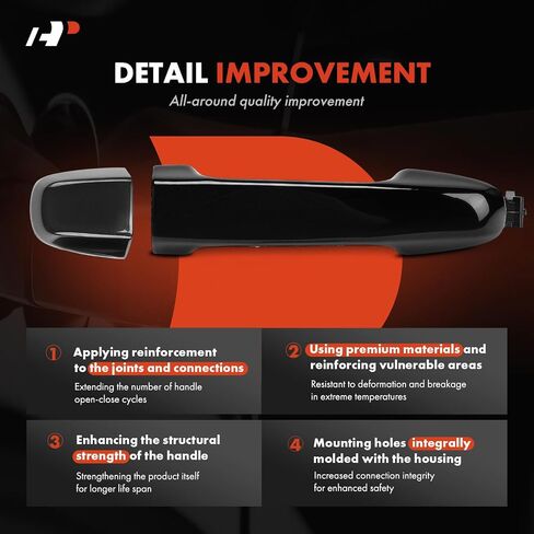 A-Premium 4-PC Set Exterior Door Handles Compatible with Toyota Camry 2012 2013 2014 2015 2016 2017, Smooth Black, Front and Rear Driver and Passenger Side, Replace# 6921106090, 6921706370 in Saudi Arabia