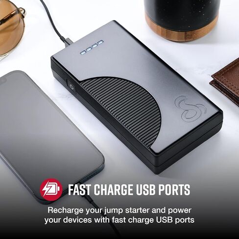 كوبرا 800A Jump Starter - بطارية ليثيوم أيون وبنك طاقة مع USB للشحن السريع، مصباح يدوي LED، كابلات توصيل، طاقة ذروة 800 أمبير لأي سيارة أو سيارة دفع رباعي أو دراجة نارية in Saudi Arabia