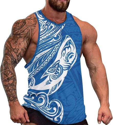Men Polynesian Tribal Quick Dry Workout Tank Top Hawaiian Samoan Gym Muscle Tee Bodybuilding Sleeveless Shirt in Saudi Arabia