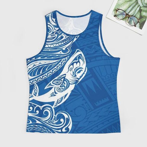 Men Polynesian Tribal Quick Dry Workout Tank Top Hawaiian Samoan Gym Muscle Tee Bodybuilding Sleeveless Shirt in Saudi Arabia