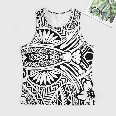 Men Polynesian Tribal Quick Dry Workout Tank Top Hawaiian Samoan Gym Muscle Tee Bodybuilding Sleeveless Shirt in Saudi Arabia