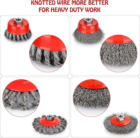 عجلة سلكية لطاحونة الزوايا 12 حزمة، فرشاة سلكية مجعدة خشنة، فرشاة كأس سلكية، عجلة سلكية لطاحونة زاوية 4 1/2، ملحقات طاحونة زاوية مع أربور ملولب 5/8-11unc in Kuwait