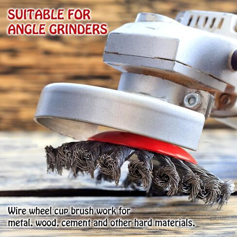 عجلة سلكية لطاحونة الزوايا 12 حزمة، فرشاة سلكية مجعدة خشنة، فرشاة كأس سلكية، عجلة سلكية لطاحونة زاوية 4 1/2، ملحقات طاحونة زاوية مع أربور ملولب 5/8-11unc in Kuwait
