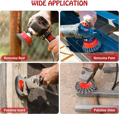 عجلة سلكية لطاحونة الزوايا 12 حزمة، فرشاة سلكية مجعدة خشنة، فرشاة كأس سلكية، عجلة سلكية لطاحونة زاوية 4 1/2، ملحقات طاحونة زاوية مع أربور ملولب 5/8-11unc in Kuwait