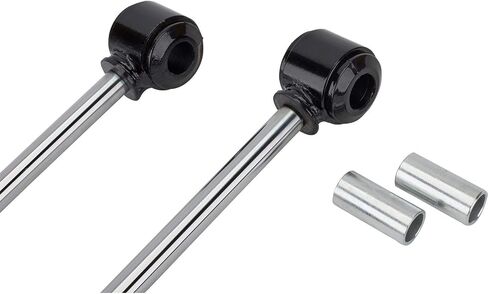 Speedway Motors Mono Tube Shocks, Black Painted, High-Pressure Gas Shocks, 12-1/2" Mounted Length, Adjustable Bushings for 1/2" or 5/8" Bolts, 9-5/8" to 14-5/8" Travel, Sold as a Pair in Saudi Arabia