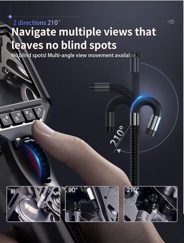 Ralcam Articulation Borescope، كاميرا فحص ثنائية الاتجاه 180 درجة، عدسة 6.2 مم IP67 مقاومة للماء، 6 مصابيح LED قابلة للتعديل، منظار شاشة IPS محمول 3.5 بوصة مع كابل مرن 3.3FT/1.0M in Kuwait