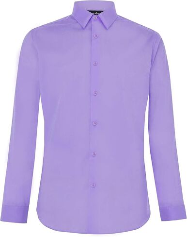 Boy's Slim Fit Long Sleeve Sateen Dress Shirt in Saudi Arabia