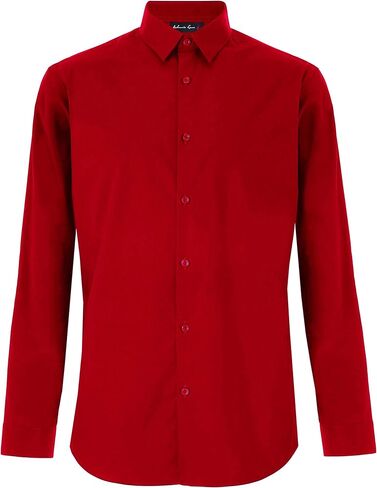 Boy's Slim Fit Long Sleeve Sateen Dress Shirt in Saudi Arabia