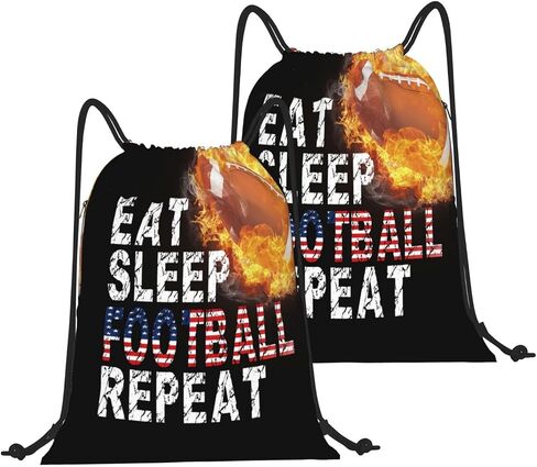 Football Drawstring Bags - Sport Sackpack Cinch String Bag for Girls & Boys, Waterproof American Football Player Gift in Saudi Arabia