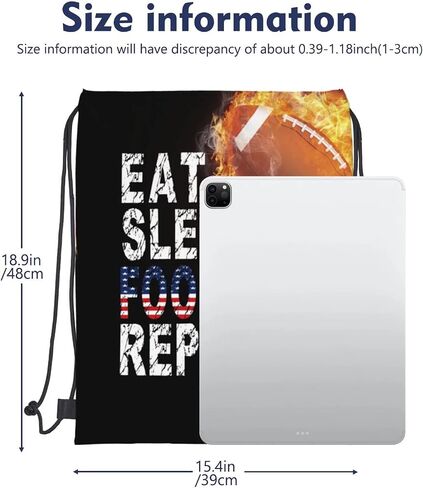 Football Drawstring Bags - Sport Sackpack Cinch String Bag for Girls & Boys, Waterproof American Football Player Gift in Saudi Arabia