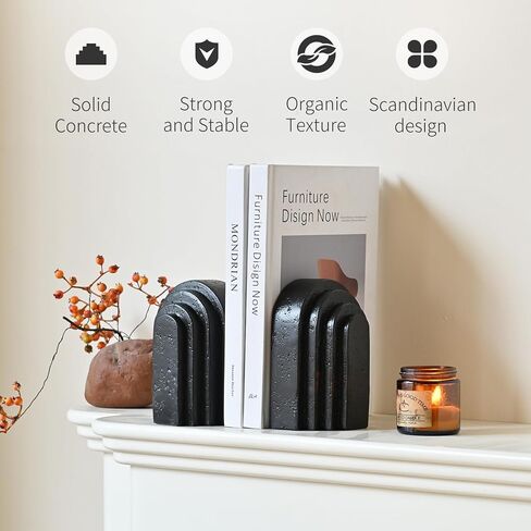 دفاتر مزخرفة للأرفف، مجموعة من 2 نهايات كتب للكتب الثقيلة، تصميم قوس متعدد الطبقات باللون الأبيض in Kuwait