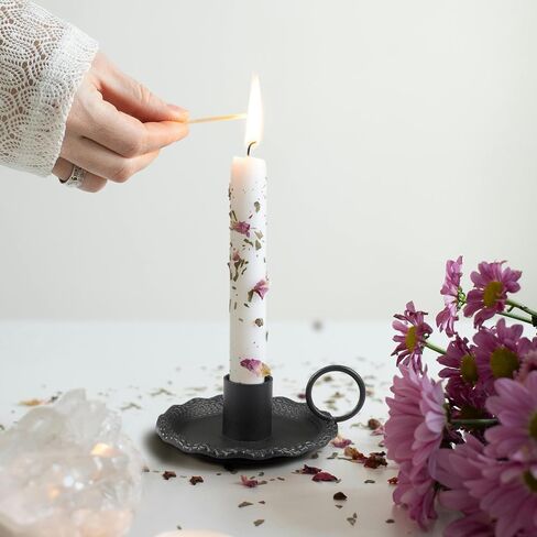 حاملات شموع، حاملات شموع مستدقة، حامل شموع رومانسي لقطعة الطاولة المركزية، واستقبال الزفاف، والاحتفالات، والكريسماس، وتزيين رف الموقد وديكور المنزل (عبوتان باللون الأسود) in Kuwait