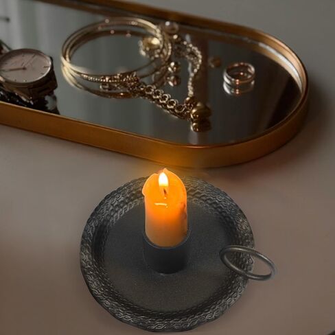 حاملات شموع، حاملات شموع مستدقة، حامل شموع رومانسي لقطعة الطاولة المركزية، واستقبال الزفاف، والاحتفالات، والكريسماس، وتزيين رف الموقد وديكور المنزل (عبوتان باللون الأسود) in Kuwait