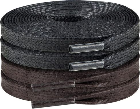 2 Pairs Shoelaces for Thursday Boot, 6.5MM Flat Waxed Cotton Shoe Laces Strings Replacement for Hiking Working Shoes in Saudi Arabia