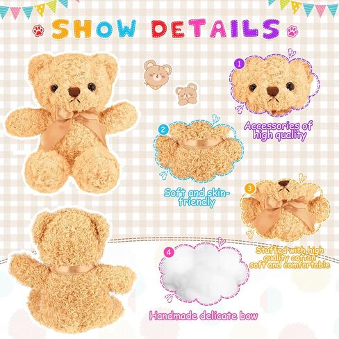 Zomiboo 7 Packs 14 Inch Plush Bear Stuffed Animals Plush Soft Cute Stuffed Dolls Birthday Party Decorations(Cute Colors) in Kuwait