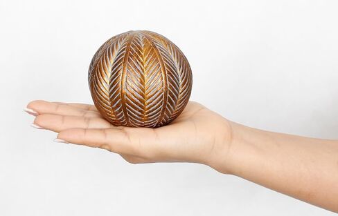 Decorative Resin Orbs, Balls, Spheres, Bowl Filler, Vase Filler 3.25 inch Set of 6 Pieces Antique Gold in Kuwait