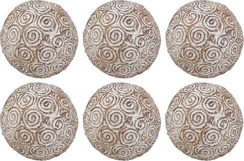 Decorative Resin Orbs, Balls, Spheres, Bowl Filler, Vase Filler 3.25 inch Set of 6 Pieces Antique Gold in Kuwait
