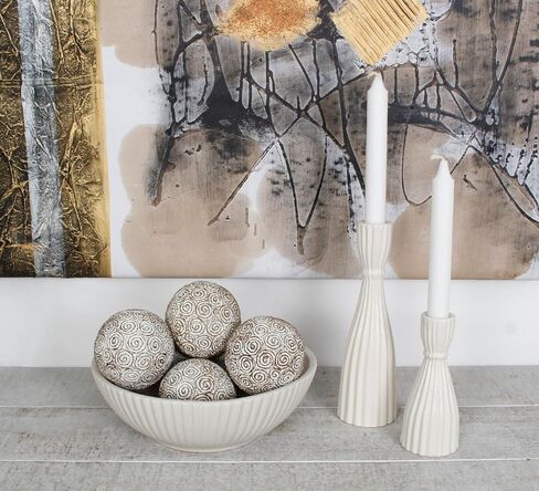 Decorative Resin Orbs, Balls, Spheres, Bowl Filler, Vase Filler 3.25 inch Set of 6 Pieces Antique Gold in Kuwait