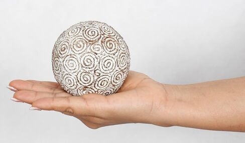 Decorative Resin Orbs, Balls, Spheres, Bowl Filler, Vase Filler 3.25 inch Set of 6 Pieces Antique Gold in Kuwait